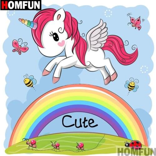 Homfun Full Square/Round Drill 5D DIY Diamond Painting "Cartoon horse" 3D Embroidery Cross Stitch Home Decor Gift A12638