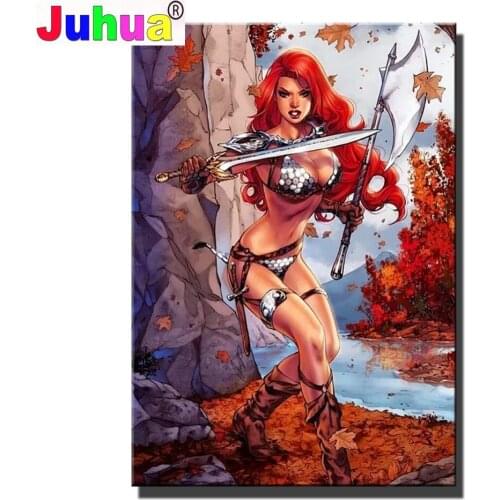5D DIY Diamond Embroidery Full Display Fantasy Warrior Diamond Painting Full Square/Round Picture Of Rhinestones Home Decor