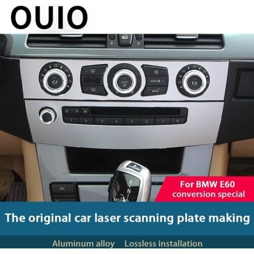 Aluminum Alloy Interior Trim Air conditioning CD Control Panel Volume Control Knob Frame Stickers For BMW e60 5 series 2004-2010