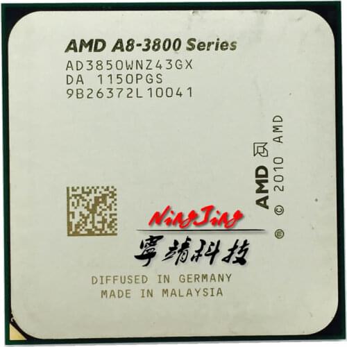 AMD A8-series A8-3850 A8 3850 2.9 GHz Quad-Core CPU Processor AD3850WNZ43GX Socket FM1