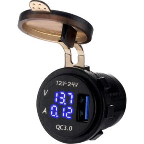 Car Charger Quick Charge 3.0 Car Cigarette Lighter Socket USB Chargers LED Voltmeter Waterproof Car Charger Real-Timely Monitor