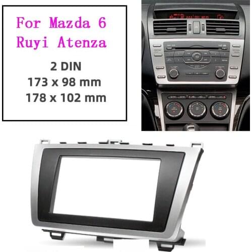 Car Radio Fascias for Mazda 6 ruyi Atenza 2009-2013 2 Din DVD Stereo Panel Dashboard Refitting Installation Frame