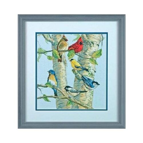 Free Delivery Top Quality Lovely Counted Cross Stitch Kit Birch Tree Birds Cardinals Cardinal Bird dim 35252
