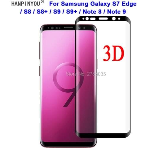 For Samsung Galaxy S9 S8 S7 Edge Plus Note 8 9 Note9 9H 3D Full Cover Slim Curved Tempered Glass Film Screen Protector Guard