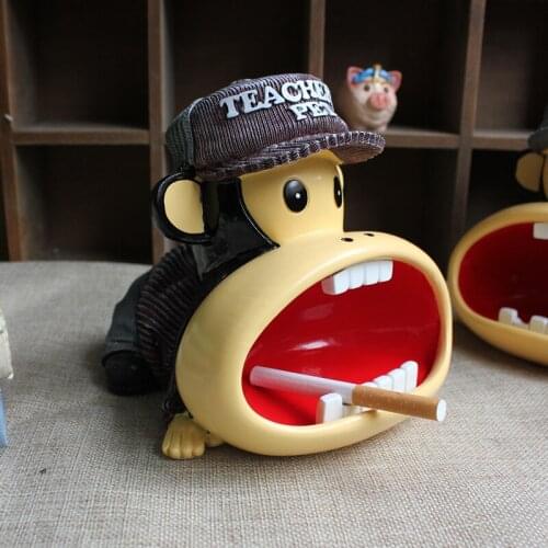 Household cute cartoon ashtray personality new multi-function resin ashtray furnishing articles