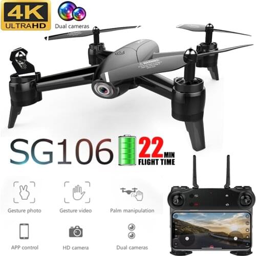 SG106 WiFi FPV Drone With Camera 4K Optical Flow 1080P HD Dual Aerial Photography Video RC Helicopter Aircraft Quadrocopter Toys
