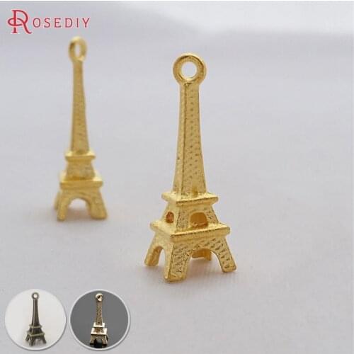 E301)50 pieces 24x8mm Gold Color Zinc Alloy Eiffel Tower Charms Pendants Diy Jewelry Findings Accessories Wholesale
