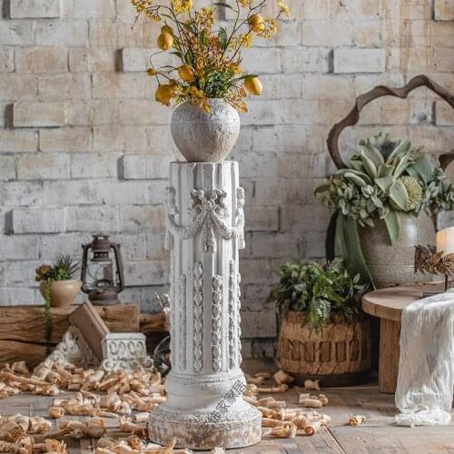 European Retro Round Roman Pillar Flowerpot Cylindrical Base Wedding Road Guide Photography Props Garden Decoration Ornaments