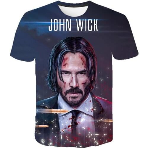 Movie John Wick Graphic T Shirt For Men Tee Camisetas Tops Ropa Hombre Streetwear Clothing Camisa Masculina Koszulki Chemise