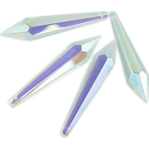 Hot Mix Color Glass Chandelier Prism Single Face Lamp Hanging Crystal Icicle Drop Beads Lighting Pendants DIY Home Decoration