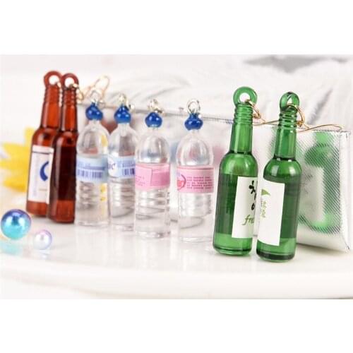 Korean Style Resin Vivid Little Mineral Water/Wine Bottle Pendant Dangle Earring Personality Party Earrings for Women