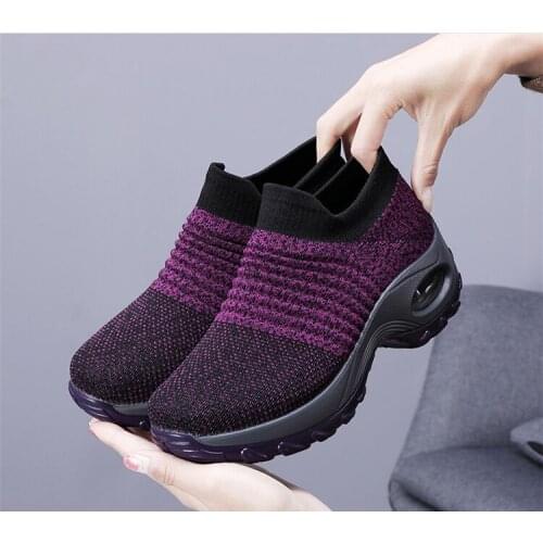 2021 Women Vulcanize Shoes Incresed Sneakers Chaussures Femme Slip on Shoes Women Breathable Outdoor Casual Walking ladies shoes