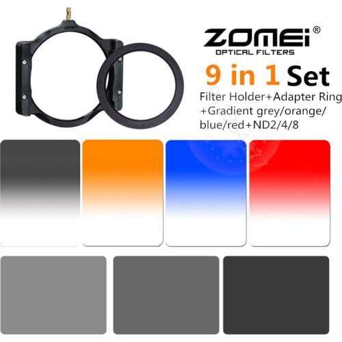 Zomei 150*100mm Square Photography Graduated Filter Set Neutral Density Square Filter+filter Holder Case Adapter Ring 67/72/77mm