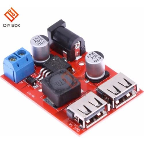 LM2596S Dual USB Charger Module DC 9V 12V 24V 36V to 5V 3A Buck Converter Board Car Charger Battery Power Supply