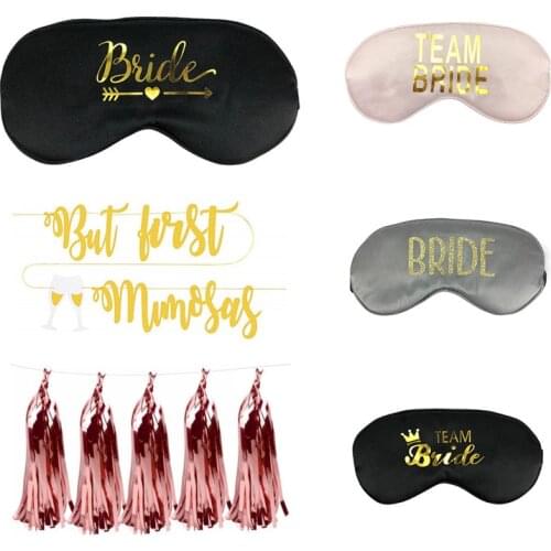 Bachelor Party Team Bride Eye Mask Simulation Silk Shading Eye Mask Sleep Eye Mask Solid Color Hen Party Supplies