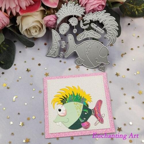 Fish of Punk Culture Metal Cutting Dies 2021 New Stencils for DIY Scrapbooking/Photo Album Decorative Embossing DIY Paper Cards