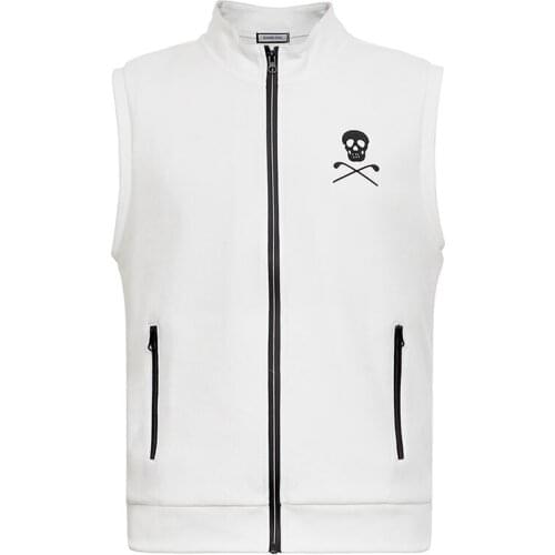 Mens golf vest fashion golf jacket solid color sleeveless autumn and winter casual golf wear keep warm outdoor sport coat 2021