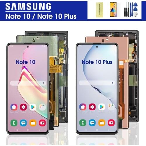 Original For Samsung Galaxy Note 10 Lcd N970F N9700 with Frame Display Touch Screen Digitizer For note10+ Note 10 plus LCD N975