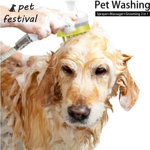 Pet Festive Dog Scrubber Sprayer Pet Bath Nozzle Bathing Tool Comfortable Massager Shower Tool Cleaning Washing Dog