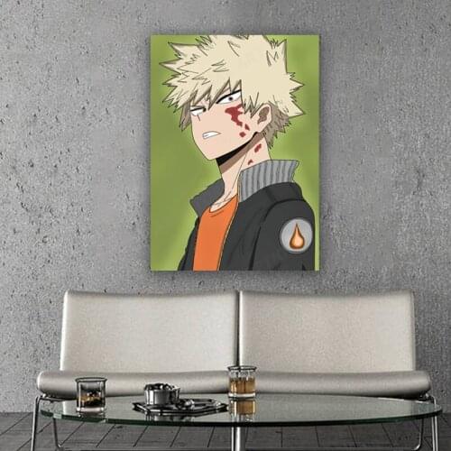Anime My Hero Academia Todoroki Bakugou Katsuki Poster Pictures Home Decor Living room Bedroom Art Painting