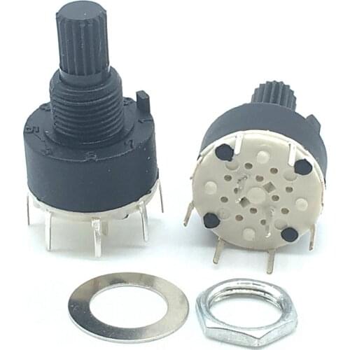 5pcs SR16 Plastic 16MM Rotary Band switch 1 Pole 5 6 8 position Handle Length 15MM Axis band switch 2 Pole 3 4 Position