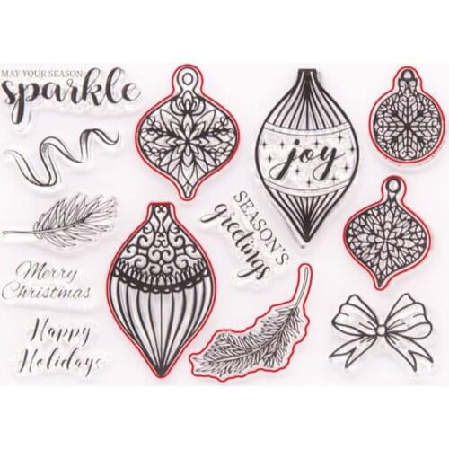 Christmas Transparent Clear Silicone Stamp Seal DIY Scrapbook Rubber Stamping Coloring Embossing Diary Decoration Reusable T1760