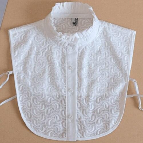 Detachable Peter Pan Womens Wild saving collar commuter shirt Fake collar female wild wooden ear decorative stand cotton collar