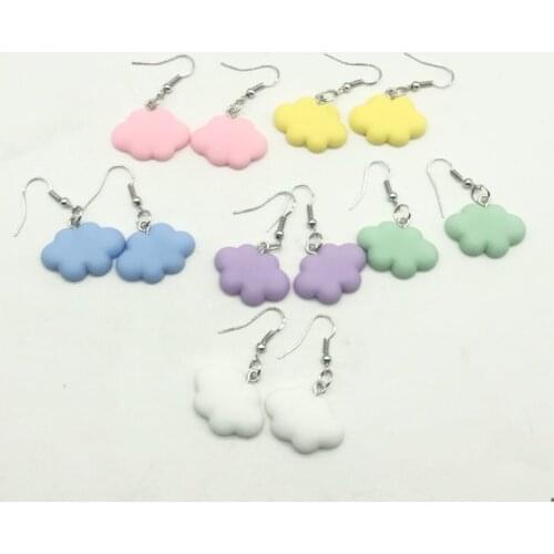 Cosplay Red Could Cartoon Fashion Cute 6 Colors Sweet Summer Cloud Drop Earrings Punk Jewelry Cool Women Girl Friendship Gifts