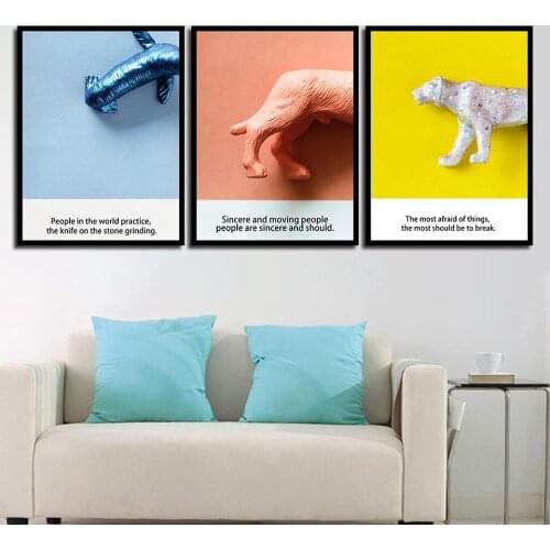 Dog Sculpture Wall Art Canvas Posters Wall Decor Abstract Painting Wall Decorations for Living Room Modern Art B5452