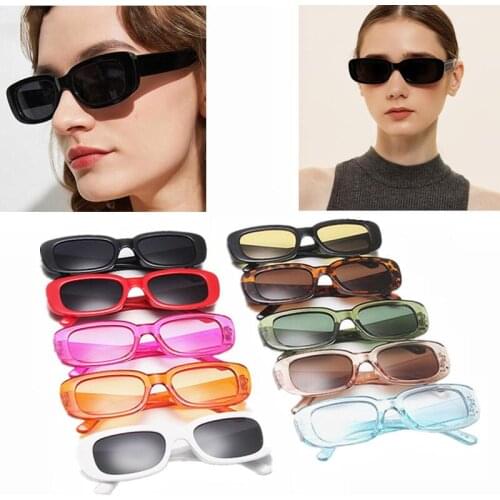 Vintage Black Square Sunglasses Women Luxury Brand Small Rectangle Sun Glasses Female Gradient Clear Mirror UV400 Oculos De Sol