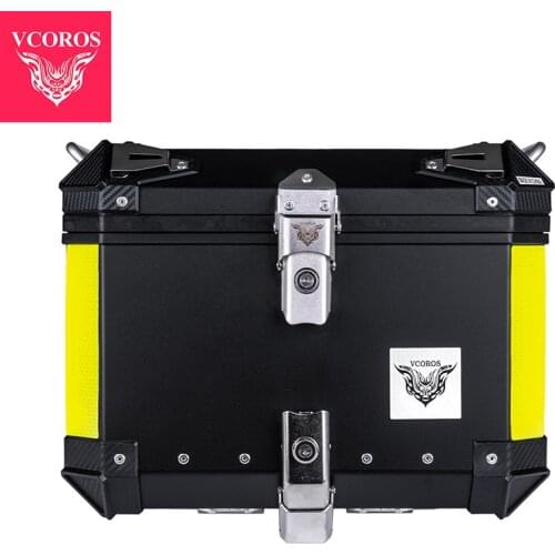 Vcoros X40 X60 43L 60L Aluminum Alloy Top Tail Motorcycle Rear Luggage Storage Tool Helmet Box Case Lock Trunk Waterproof