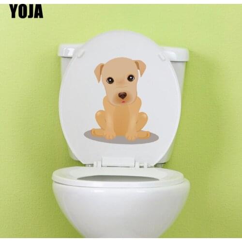 YOJA 21.7*25CM Little Dog Living Room Home Decor Wall Decal Toilet Sticker Creative Art T3-0650