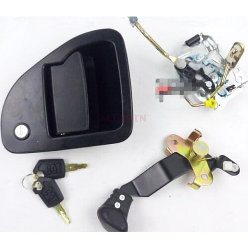 For CATERPILLAR CAT 306 307 308 Excavator Cab door lock assembly outer handle lock block outer handle Excavator accessories