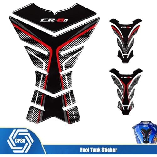 For Kawasaki ER6N ER-6N3D Carbon Appearance Motorcycle Fuel Tank Pad Protector Sticker Box