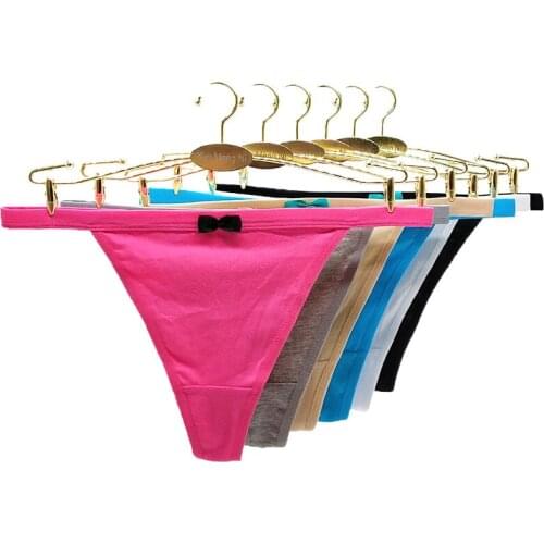 Womens Underpants Sexy Lingerie Cotton G-String 3Pcs Panties Comfortable Thong Low-Rise Underwear Women String Intimate tie