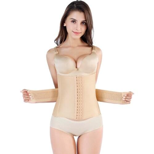 Women Belt Waist Trainer Shaper Tummy Control Shapewear Flat Belly Sheath Trimmer Waist Cincher Girdles Steel Boned Straps