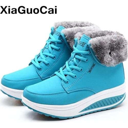 Winter Boots Female Wedge Women Shake Boots Ankle Boots For Women 2021 Fashion Warm Fur Snow Boots Ladies Flats Platform Shoes