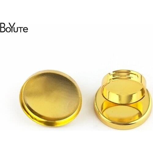 BoYuTeBoYuTe 10Pcs 25MM Cabochon Blank Tray Adjustable Ring Base Settings Diy Jewelry Accessories Parts