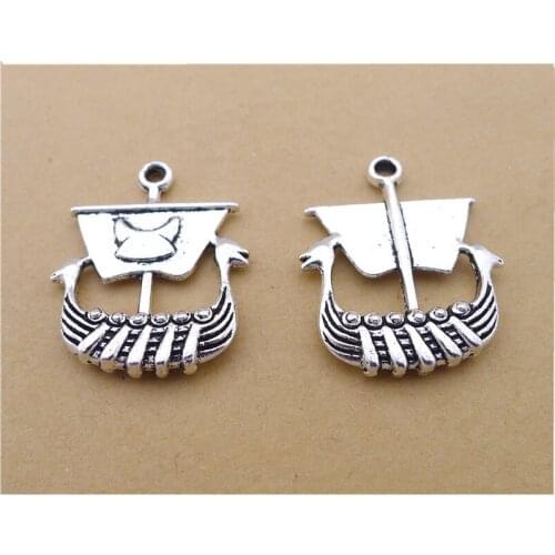 100Pcs/lot Retro Boat Charms 21x26MM Ship Charms for Jewelry Making