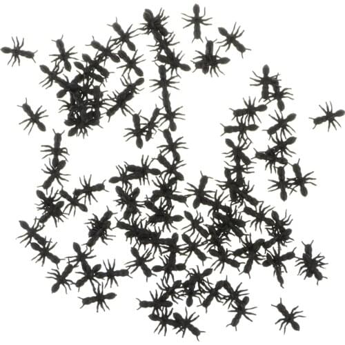 100 Pcs Plastic Fake Ants Insect Figures, Animals Science Toy, Children Joke Prank Toys, Halloween Party Supplies