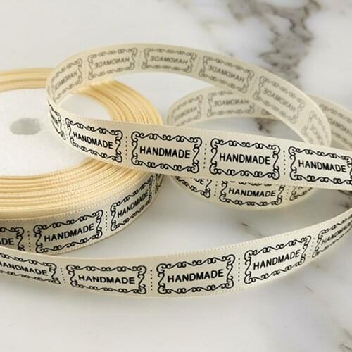 25 yards/lot) 15mm White and Black Printed Satin Ribbon wholesale Pretty Packing Ribbons