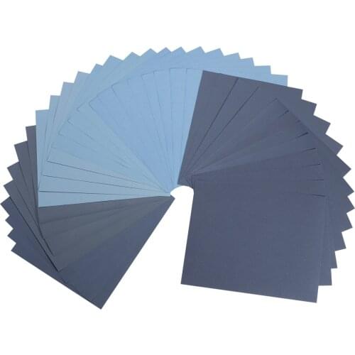 36PCS Wet Dry Sandpaper Sheets 400 to 3000 Grit Assorted Automotive Metal Paint
