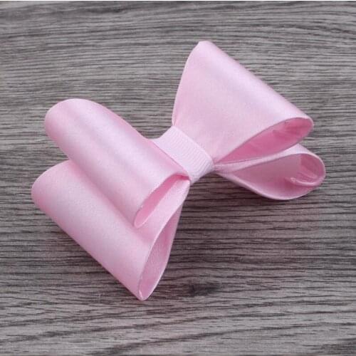 60Pcs 3.2" 16colors Newborn Luxe Girls Bows For Headbands/Hair Clips Super Hard PVC Satin Bow For Girls Hair Accessories