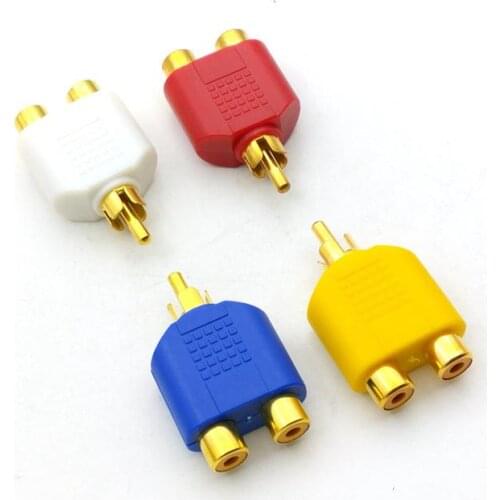 4PCS Gold Plated Male RCA/Phono to Twin/2x Female RCA Splitter/Adaptor