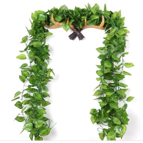 5 pcs 230cm Vivid Artificial Plants Creeper Grape Green Leaf Garland For Home Garden Party Wedding Wall Decor Rattan String