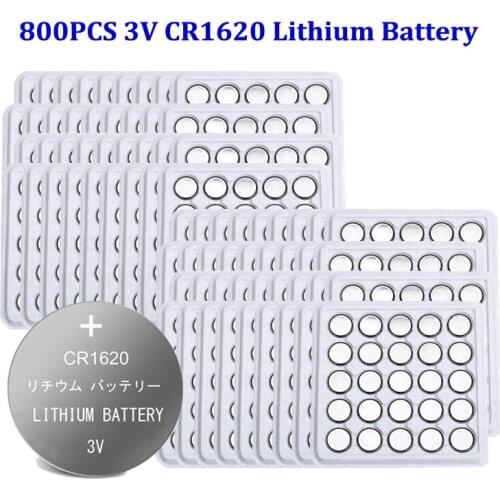 800pcs Original CR1620 Button Coin Cell Battery For Watch Car Remote Key cr 1620 ECR1620 GPCR1620 3v Lithium Battery
