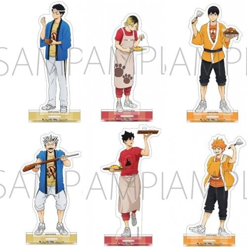 Anime Haikyuu!! Hinata Shoyo Tobio Kageyama AcAnime Hairylic Stand Figure Model Plate Desktop Decor Student Ornaments Xmas Gifts