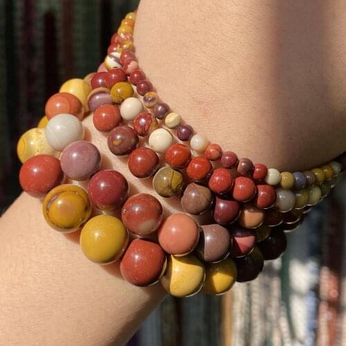 Natural Stone Beads Mookaite Jaspers Round Loose Spacer Beads For Jewelry Making Diy Bracelet Necklace Accessories 4 6 8 10 12mm