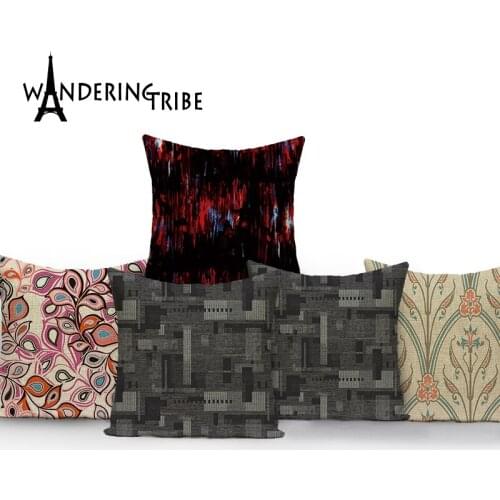 Home Decor Sofa Cushions Case Flower Pillowscase Sofa Seat Cushion Covers Geometry Cushion Cover Car Living Room Decor Cushions