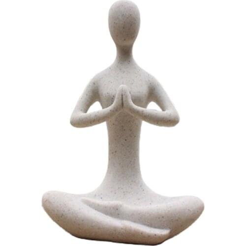 Art Figurines Yoga Pose Meditation Statues Handmade Resin Yoga Woman Sculptures for Zen Home Study Gifts Desktop Decor